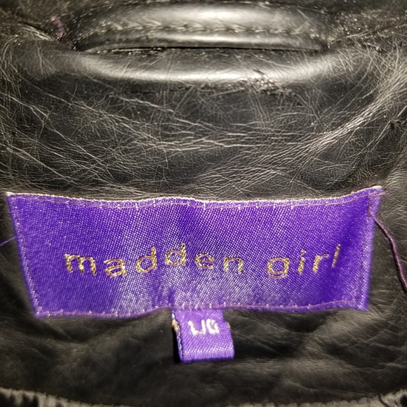 Madden Girl Faux Leather Bomber Jacket - Picture 3 of 6